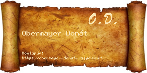 Obermayer Donát névjegykártya